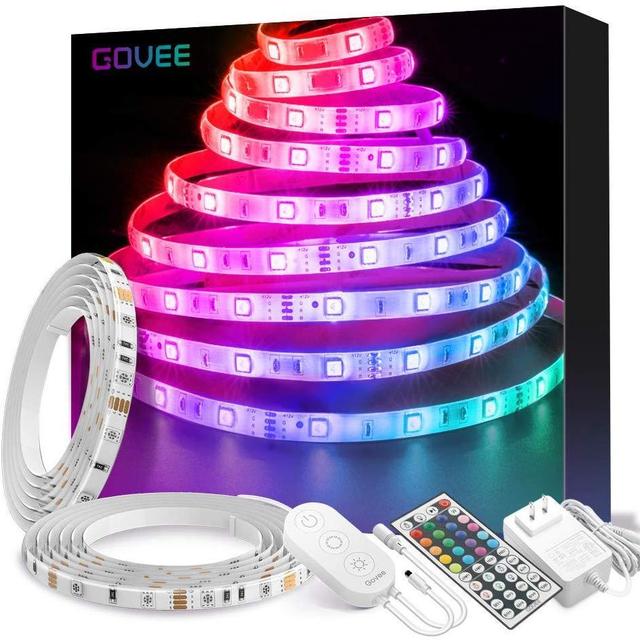 Govee LED Strip Lights 32.8ft Waterproof Color Changing Light Strips with Remote, Bright 5050 and Multicolor RGB LED Lights for Room, Bedroom, Kitchen, Yard, Party, Christmas (Packaging May Vary)