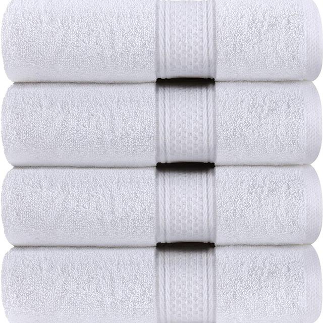 Utopia Towels - Bath Towels Set, White - Luxurious 700 GSM 100% Ring Spun Cotton - Quick Dry, Highly Absorbent, Soft Feel Towels, Perfect for Daily Use (4-Pack)