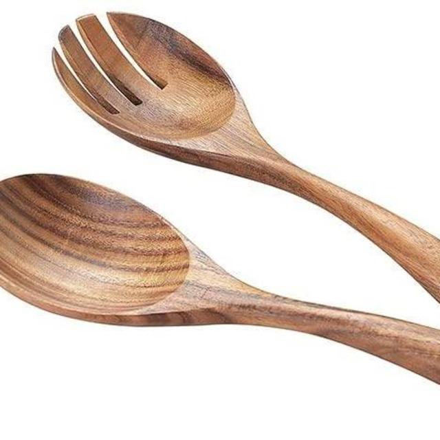 Heycell 10 inches Acacia Salad Servers,2 Pieces