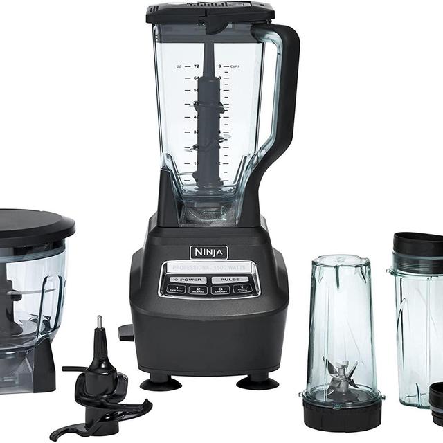 Ninja Mega Kitchen System (BL770) Blender/Food Processor with 1500W Auto-iQ Base, 72oz Pitcher, 64oz Processor Bowl, (2) 16oz Cup for Smoothies, Dough & More