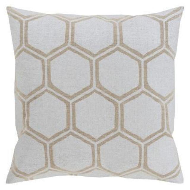 Toss Pillow Linen Hexagon in White 18 x 18