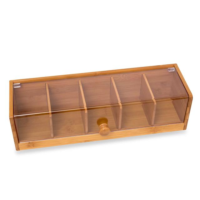 Lipper International Bamboo Tea Box with Acrylic Cover