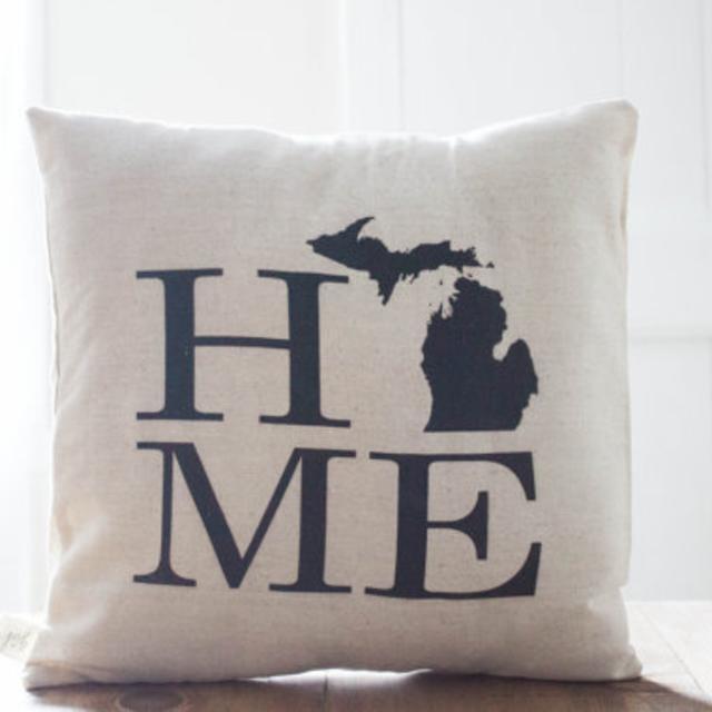 Pillow Cover, Home Personalized State, 16 x 16, Texas, Personalized, wedding, engagement gift, wedding shower, throw, cushion, michigan