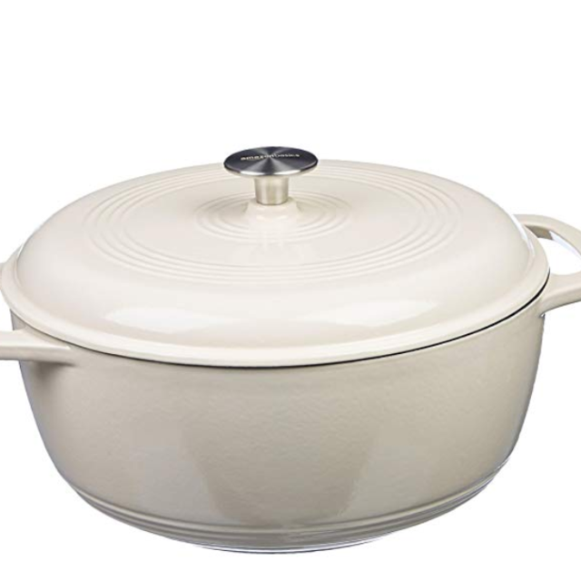 Enameled Cast Iron Dutch Oven - 7.5-Quart, White