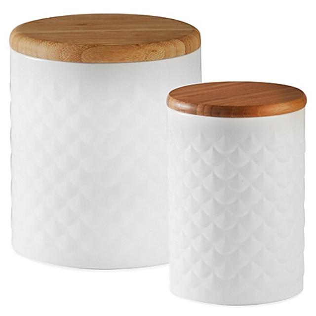 Typhoon® Imprima Large Scallop Embossed Canister in White