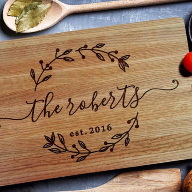 Custom Cutting Board,  Personalized Cutting Board, Carving wood  Board, Chopping Board, Wedding gift,  Personalized closing gift (157)