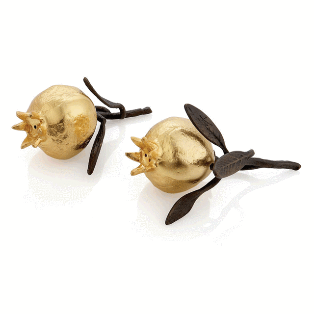 Golden Pomegranate Salt & Pepper Set by Michael Aram