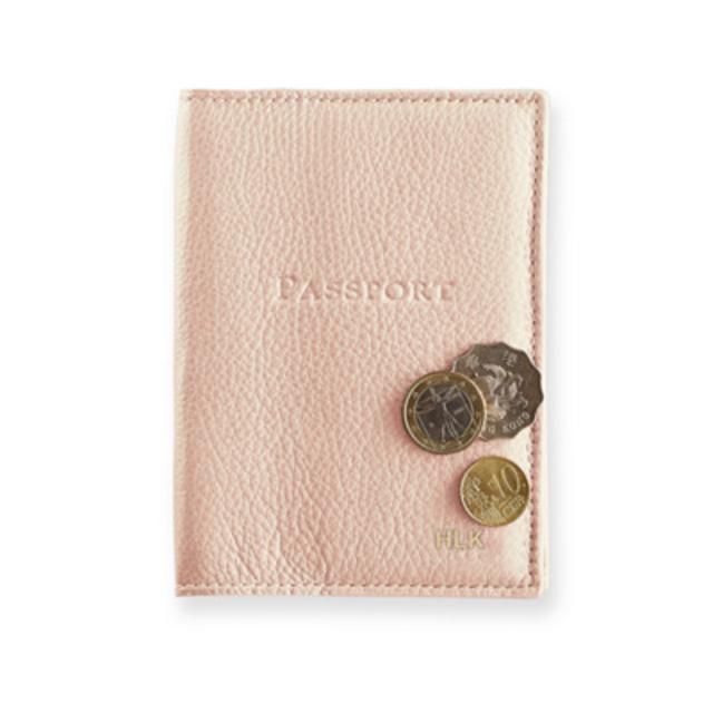 Leather Passport Case - HLK monogram