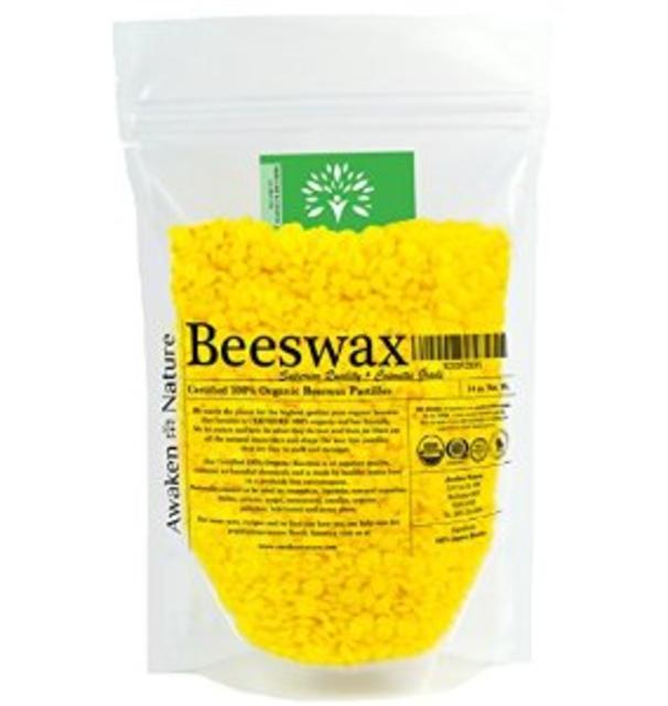 Awaken Nature's USDA CERTIFIED Organic Beeswax Pellets - Simply Superior Quality 100% Organic Bees Wax Containing No Toxic Pesticides or Chemicals - Pure, Triple-Filtered, Easy to Melt Micro Pastilles - Saving Bees & Your Wellbeing is our Priority