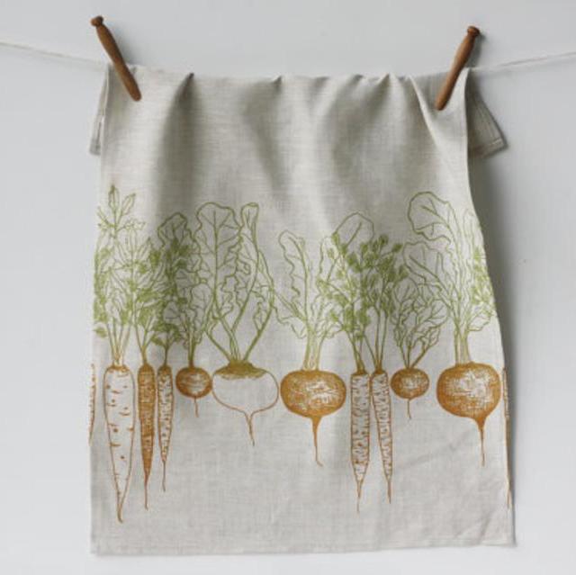 Linen Tea Towel - Root Vegetables