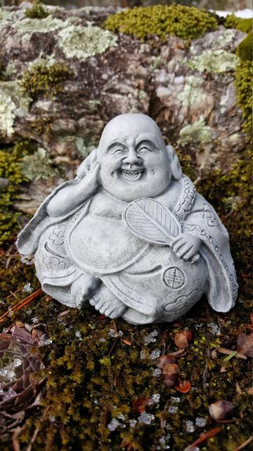 Buddha Statue, Fat Buddha Garden Statue, Laughing Buddha Garden Decor, Robed Buddha, Happy Buddha, Made in Maine