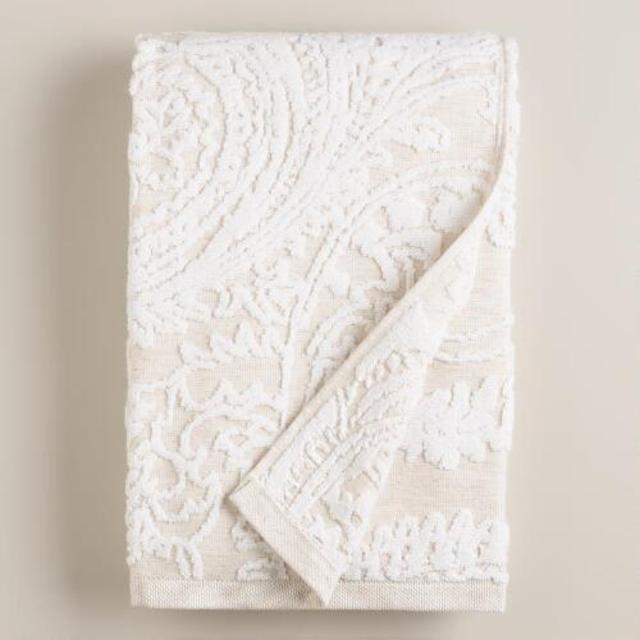 Alexandra Linen Flower Bath Towel