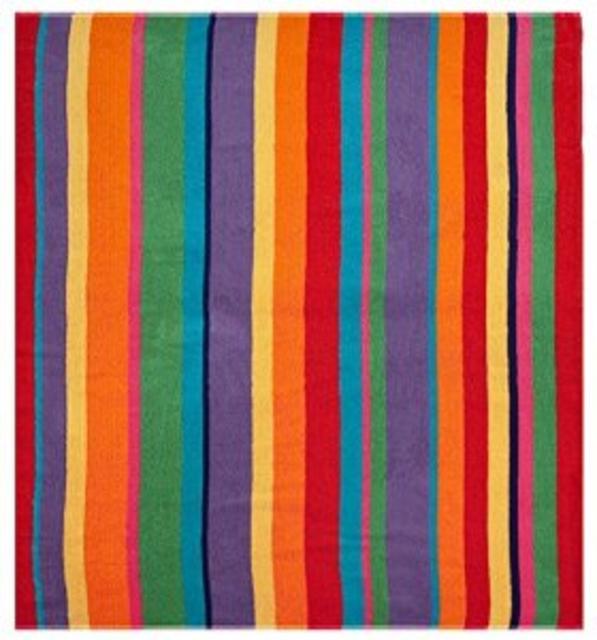 Cotton Craft - Luxury Beach Towel for Two 58x68 - Beach Blanket - Summer of Siam Multi Stripe.