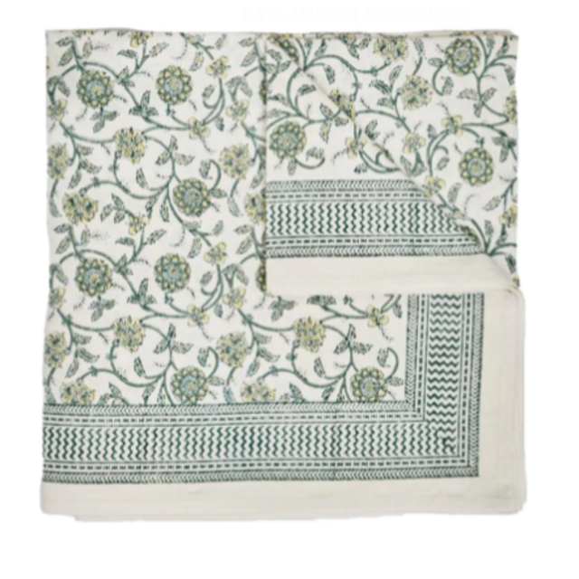 MAISON MARGAUX GREEN PETALS TABLECLOTH