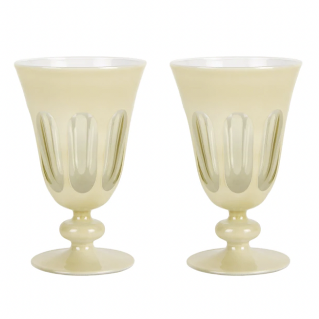 Rialto Tulip Glassware in Creme