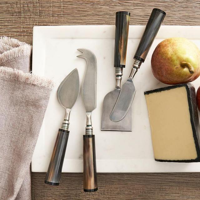 Horn Cheese Knives, Set of 4