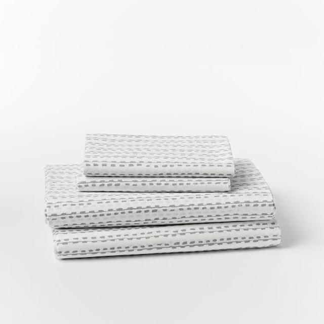 Organic Hand Drawn Stripe Sheet Set - Feather Gray