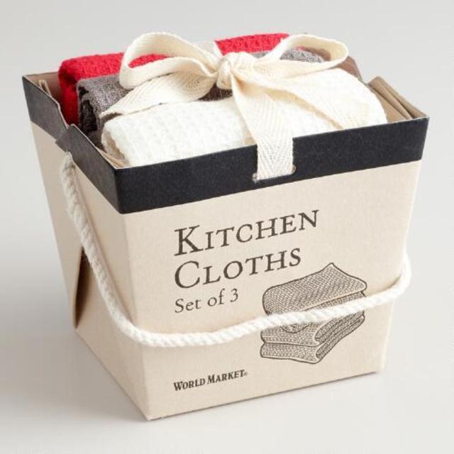 Red, Gray and White Take-Out Box Dishcloths