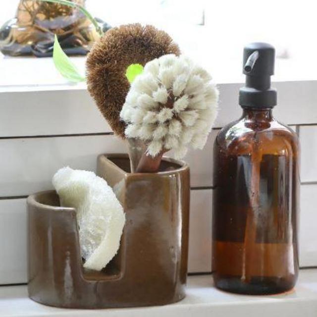 Dark Roast Reactive Stoneware Sponge Holder