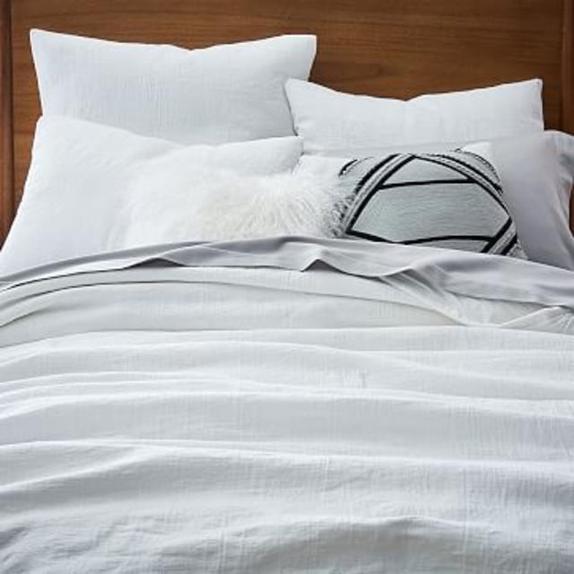 Organic Texture Matelasse Coverlet, King, Stone White
