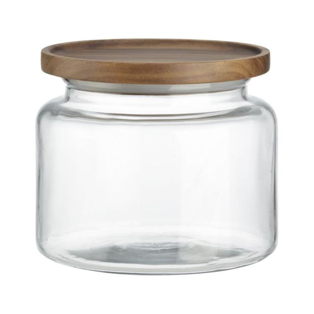 Montana 64 oz. Acacia and Glass Jar
