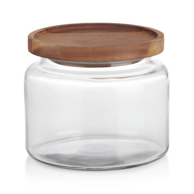 Montana 48 oz. Small Acacia and Glass Jar