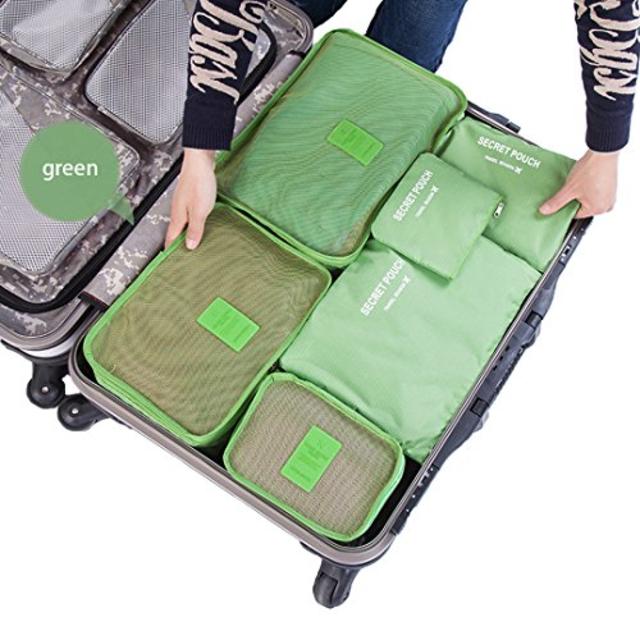 Cocoly 6 sets travel Organizers Packing Cubes Luggage Organizers Compression Pouches Green