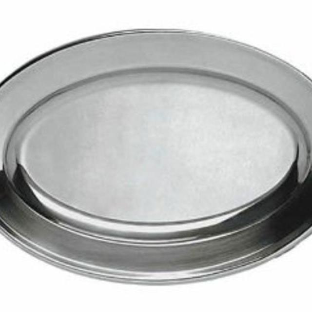 Oval Material Stainless Steel Platters  - 21-3/4" x 14-1/2"