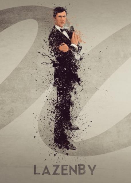LAZENBY – BOND ACTOR’S SERIES 2/6. A COMBINATION OF ... POSTER MADE OUT OF METAL