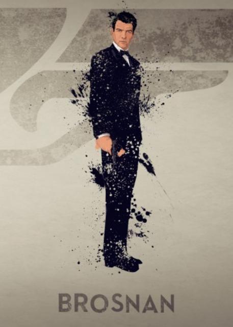 BROSNAN – BOND ACTOR’S SERIES 5/6. A COMBINATION OF ... POSTER MADE OUT OF METAL