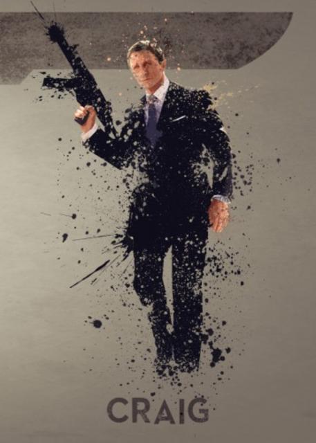 CRAIG – BOND ACTOR’S SERIES 6/6. A COMBINATION OF 6 ... POSTER MADE OUT OF METAL