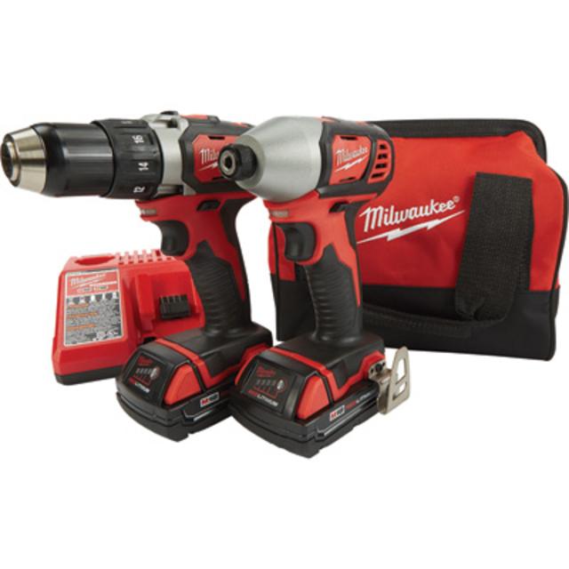 FREE SHIPPING — Milwaukee M18 Compact Cordless Combo Kit — 2-Tool Set, 18 Volts, Model# 2691-22