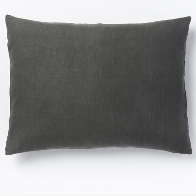 Belgian Flax Linen STANDARD Shams, SLATE
