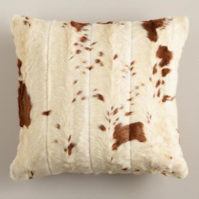 Faux Cowhide Throw Pillow