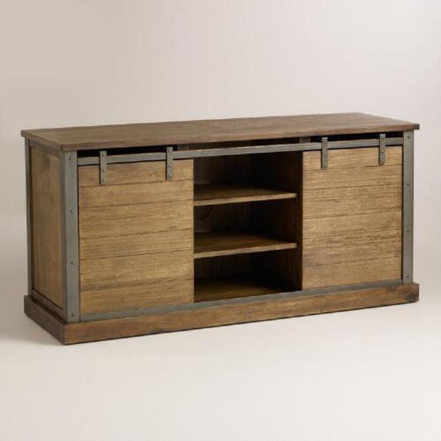 Wood Barn Door Media Stand