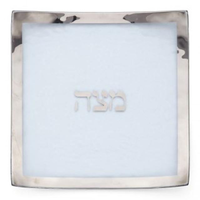 SQUARE MATZA PLATE, PLATINUM