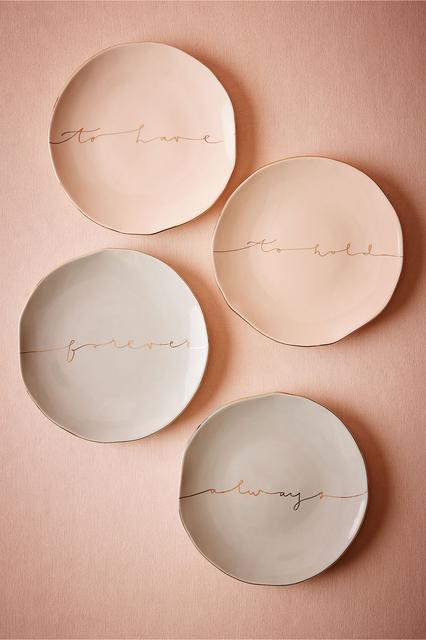 Scripted Dessert Plates (2) To Have/To Hold