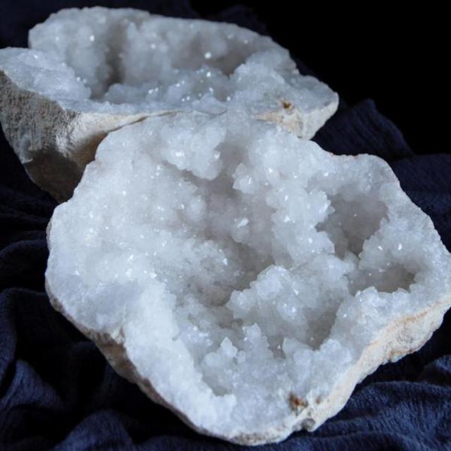 White Calcite Cluster / Geode