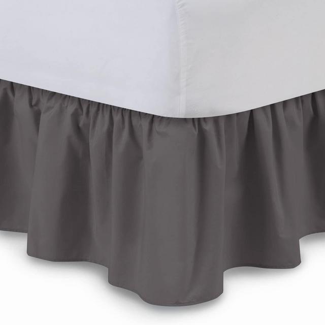 ShopBedding Ruffled Bedskirt (King, Dove Grey) 14 Inch Drop Dust Ruffle with Platform, Poly/Cotton Fabric, Available in All Bed Sizes and 16 Colors - Blissford