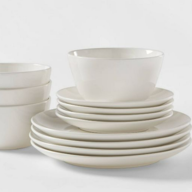 White - 12pc Stoneware Avesta Dinnerware Set - Project 62™