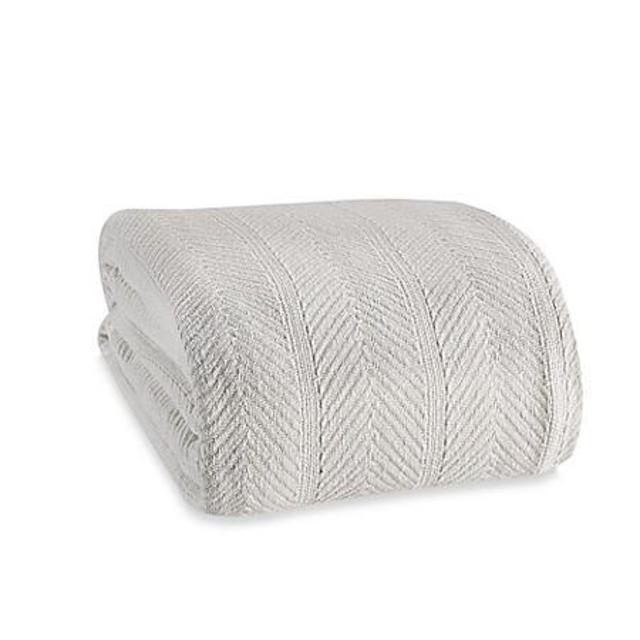 Herringbone Cotton Blanket - Eddie Bauer® - in WHITE