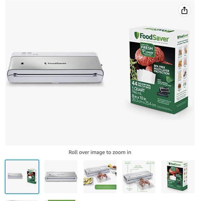 FoodSaver Compact Vacuum Sealing Machine + Freezer Bags & Sous Vide Bags