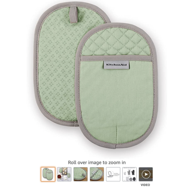 KitchenAid Oval Pot Holder 2-Pack Set - Pistachio