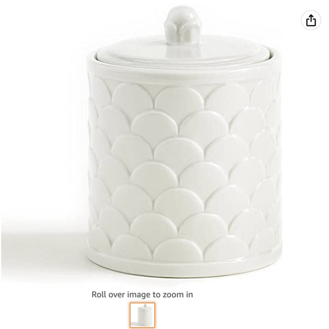 Cotton Jar, Scala Bath Accessories | Embossed Porcelain
