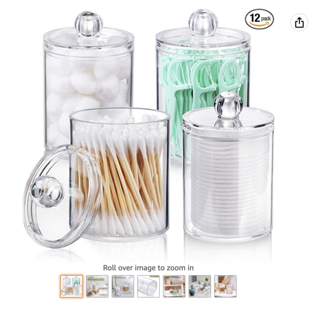 Apothecary Jar Set | Bathroom Canister Storage Organization