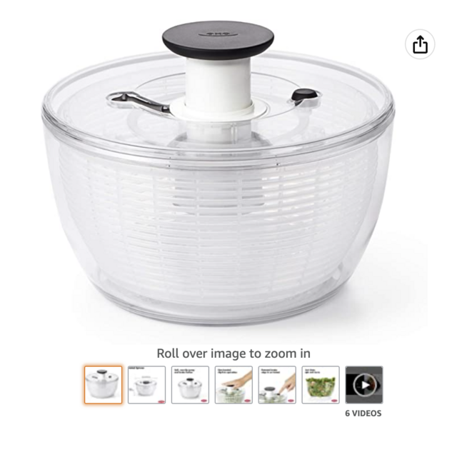 OXO Good Grips Large Salad Spinner - 6.22 Qt., White
