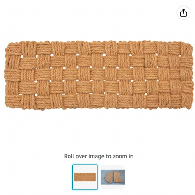 Creative Co-Op Woven Natural Double Doormat, 48" L x 16" W x 1" H