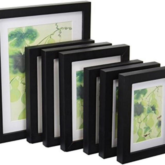 Innocheer Picture Frame Set of 7: Solid Wood, Three 4x6 Inches - Three 5x7 Inches - One 8x10 Inches, Plexiglass Front(Black)