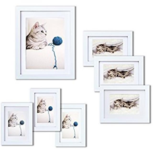 Innocheer Picture Frame Set of 7: Solid Wood, Three 4x6 Inches - Three 5x7 Inches - One 8x10 Inches