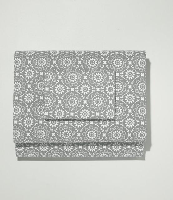 280-Thread-Count Pima Cotton Percale Sheet Set, Vapor Gray Print